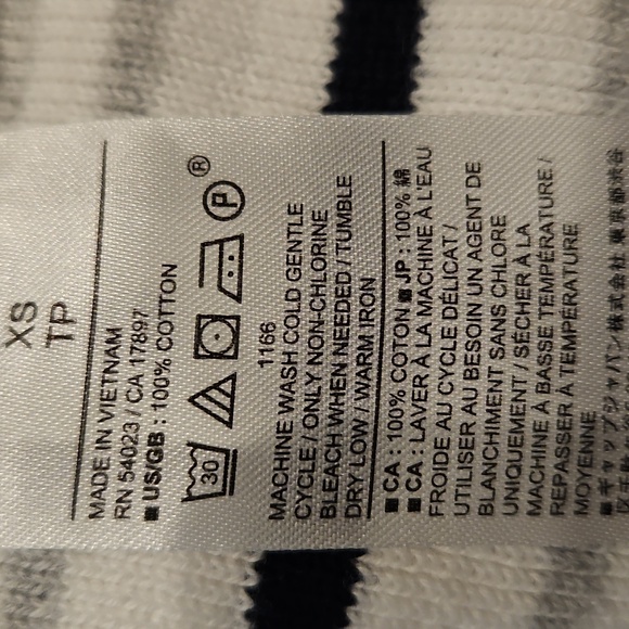 Banana Republic Knit Sweater Peplum Tank Top XS White Black Stripe - Picture 12 of 12